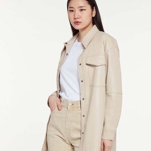 Apparis Beige Button-Up Shirt Jacket